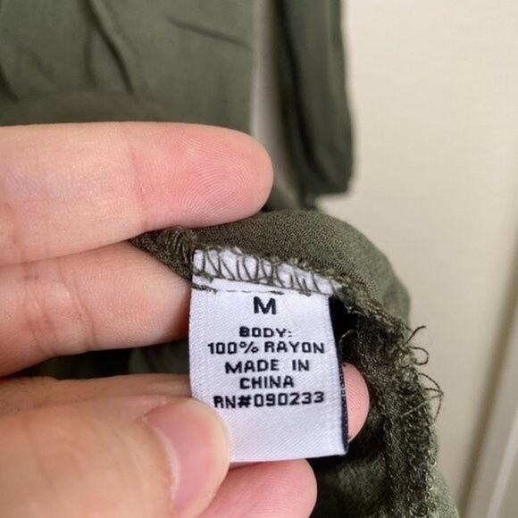 Kendall + Kylie Green Long Sleeve Lace Up Dress Medium - Picture 4 of 7